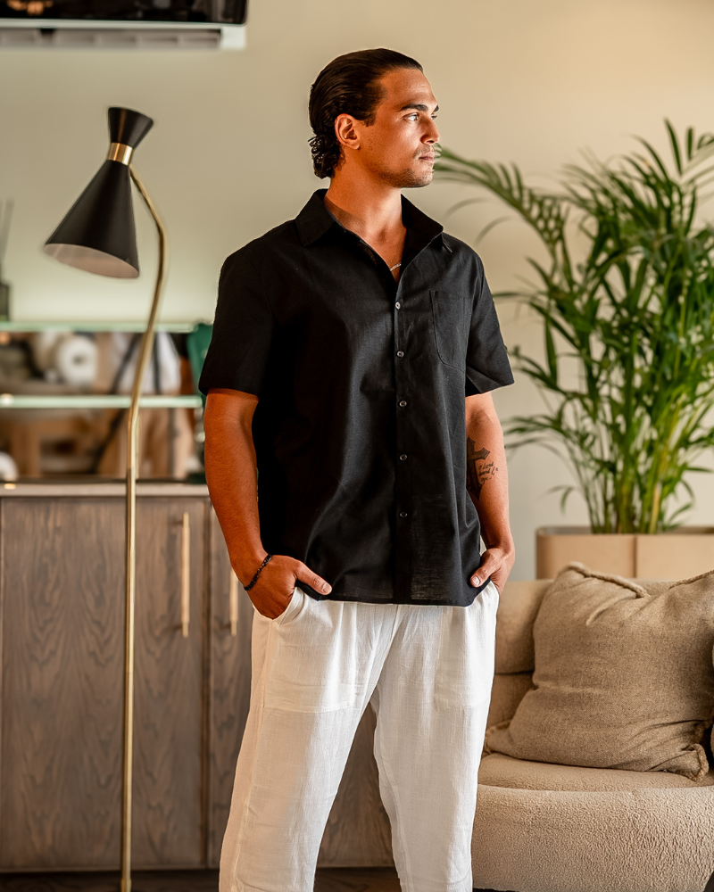 Cape Town - Chemise en lin (Manches courtes) | Obtenez des lunettes de soleil Old Money gratuites