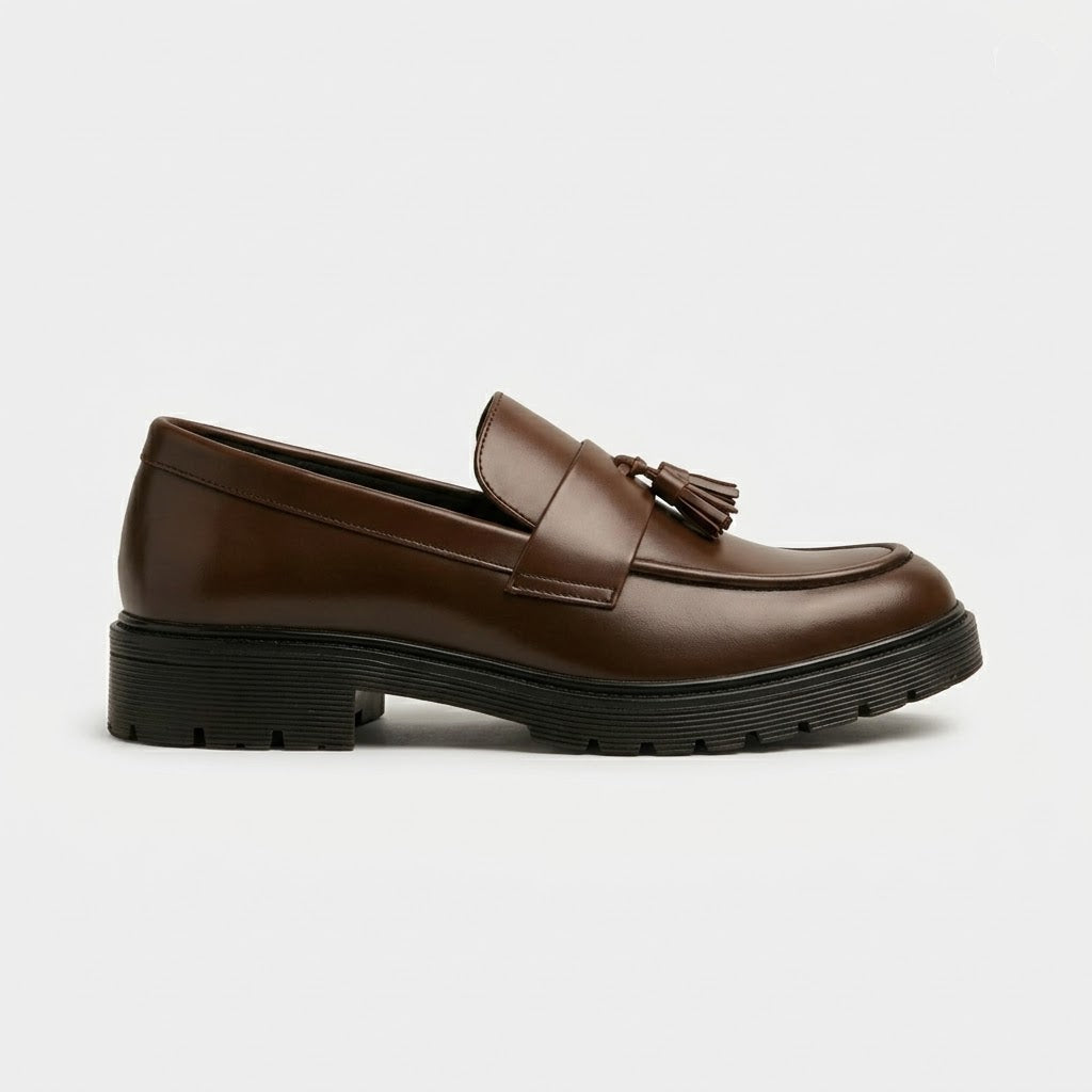 Klassische Herren Leder Slipper