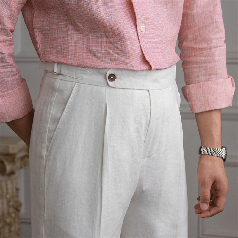 Monte Carlo Leinen Plissierte Hose