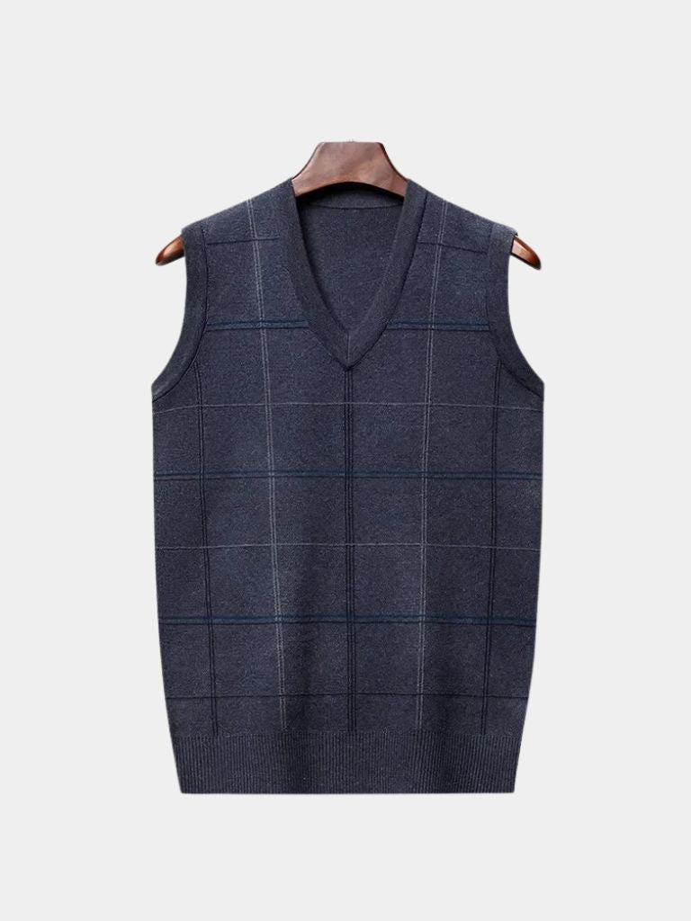 Academic Checkered Knit Vest - Fayymont Co