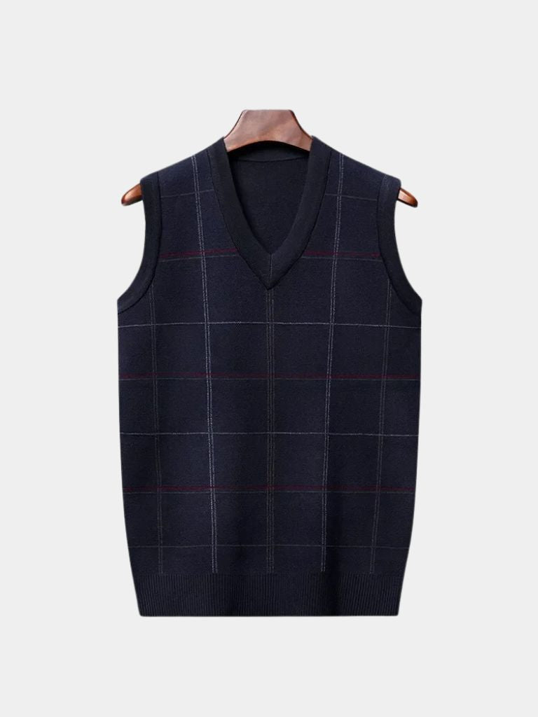 Academic Checkered Knit Vest - Fayymont Co
