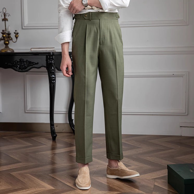 Antibes Gerade Passform Einfache Faltenhose