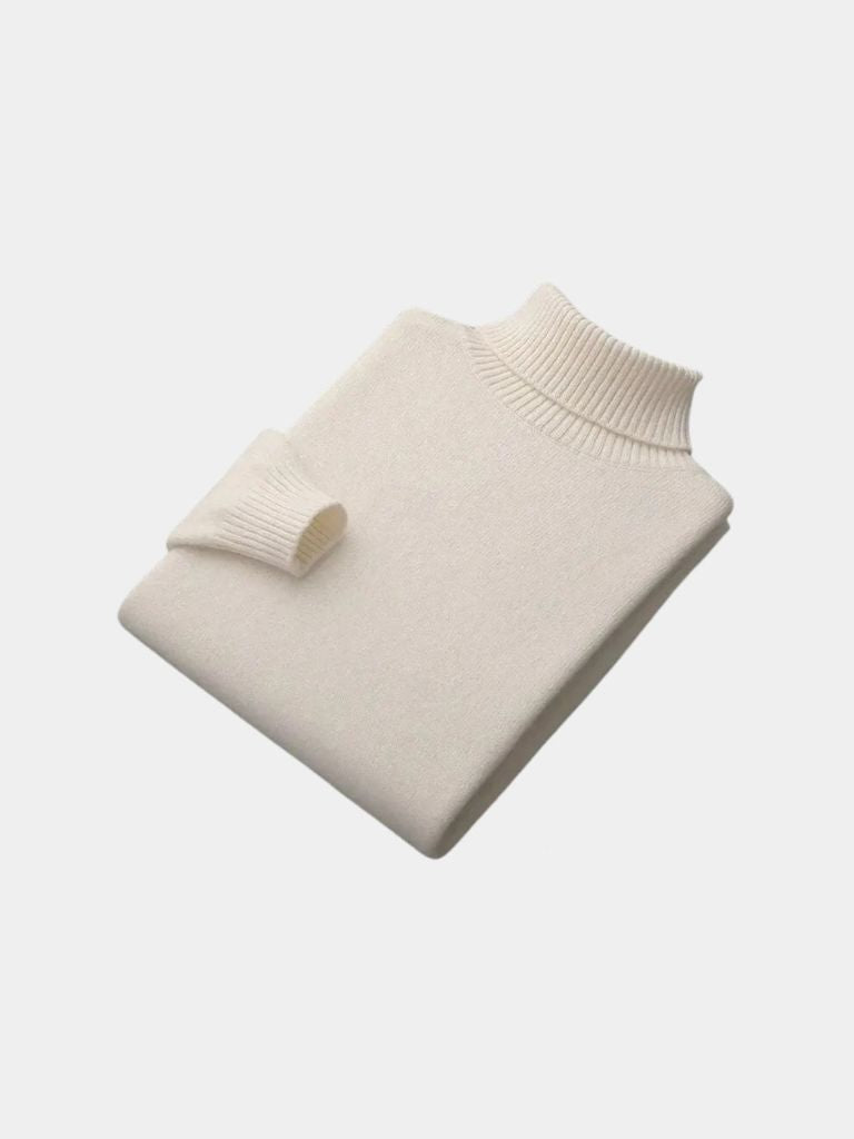 100% Merino Wool Turtleneck Sweater - Fayymont