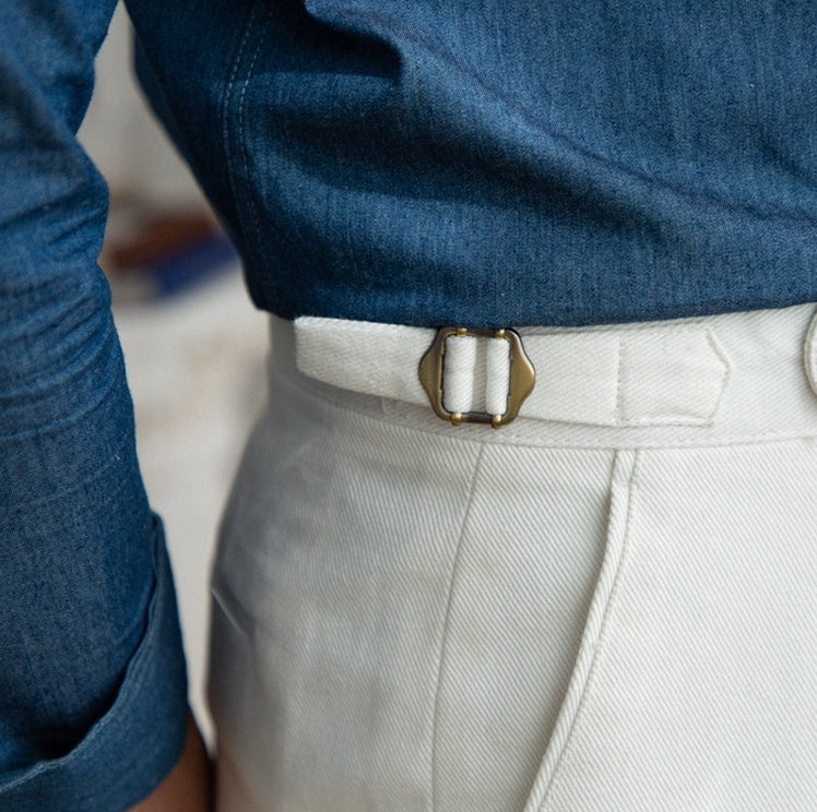 Baumwoll-Twill Antibes Gerade Passform Hose