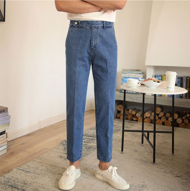 Einzeln plissierte Jeans aus Denim