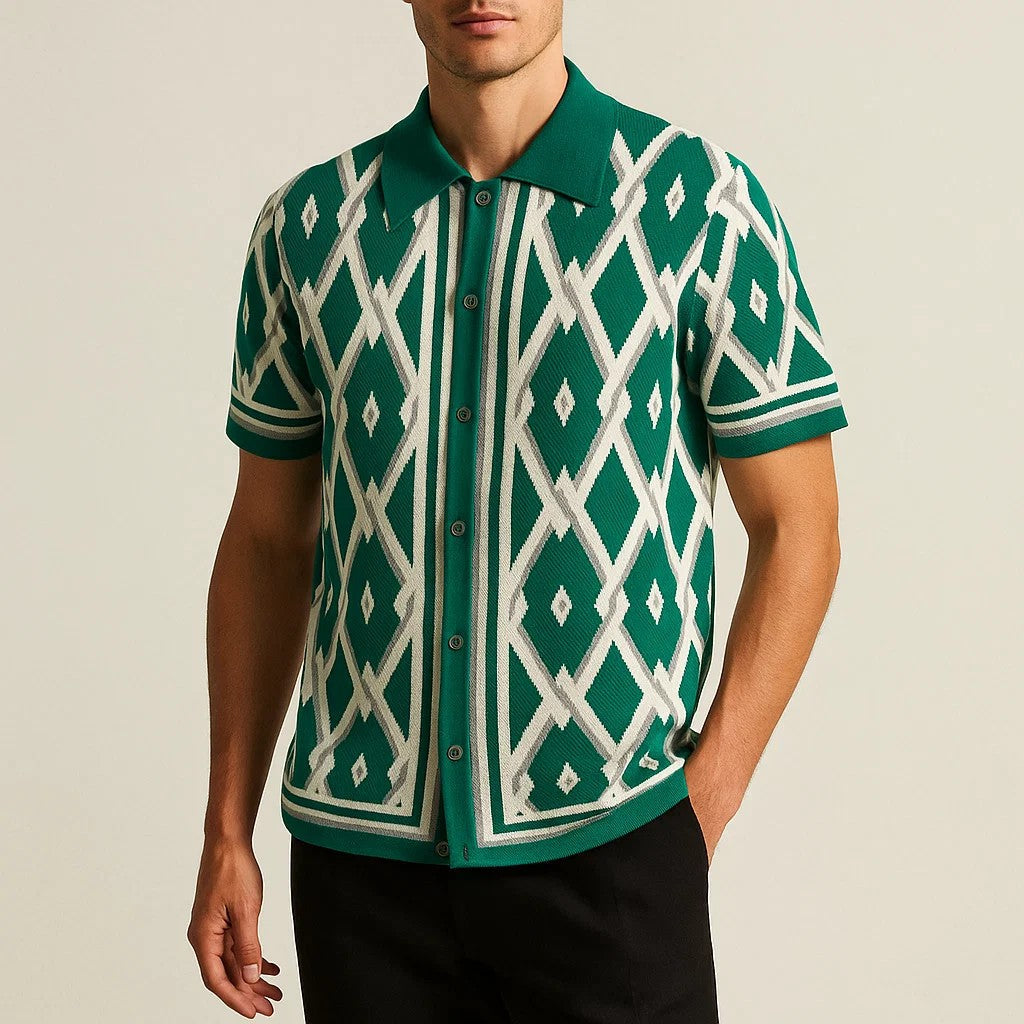 Toscano Strick-Poloshirt
