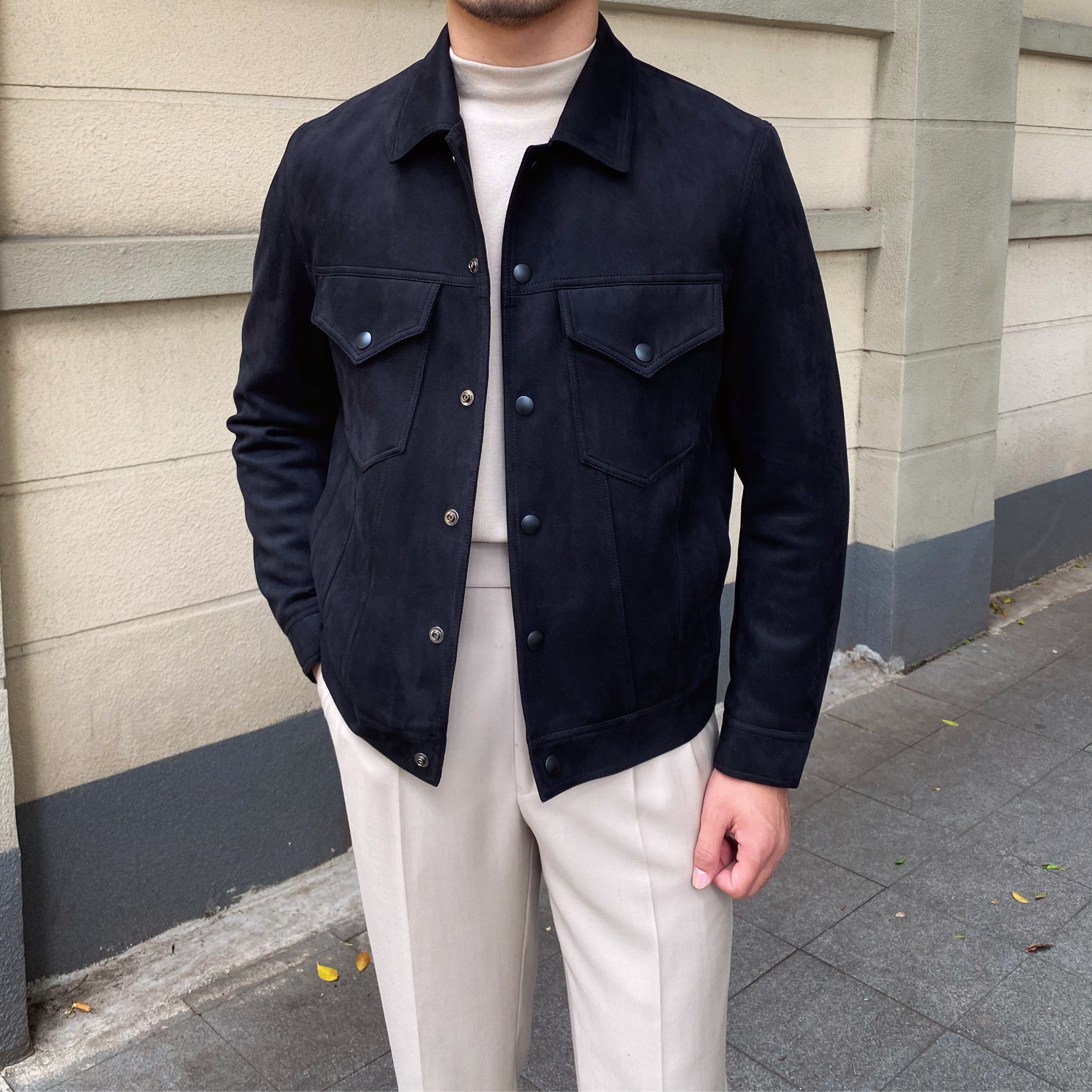 Westliche Wildleder-Hemdenjacke