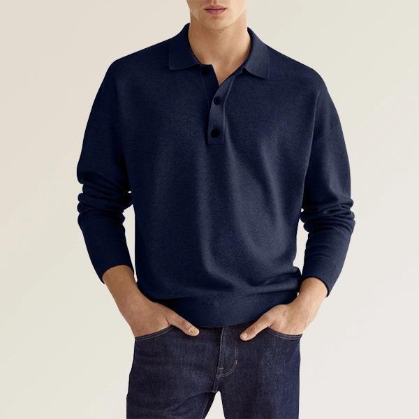 Loxley | Herren Polohemd – Langarm Strick Baumwollmischung