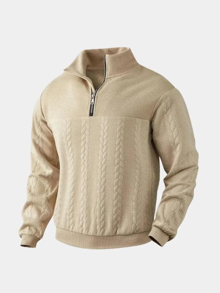 Pull-over essentiel Henley à fermeture éclair quart - Fayymont Co