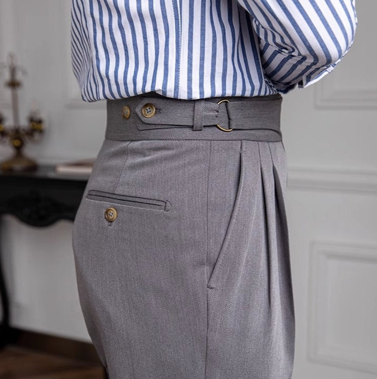 Portovenere Gurkha Hose mit Knopf und Falten