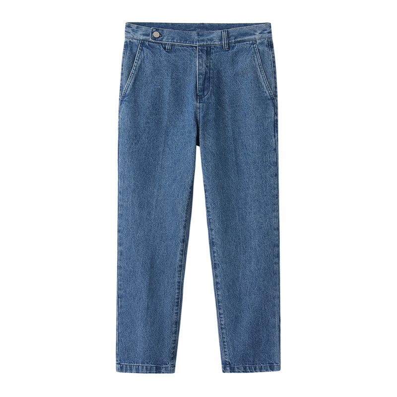 Einzeln plissierte Jeans aus Denim