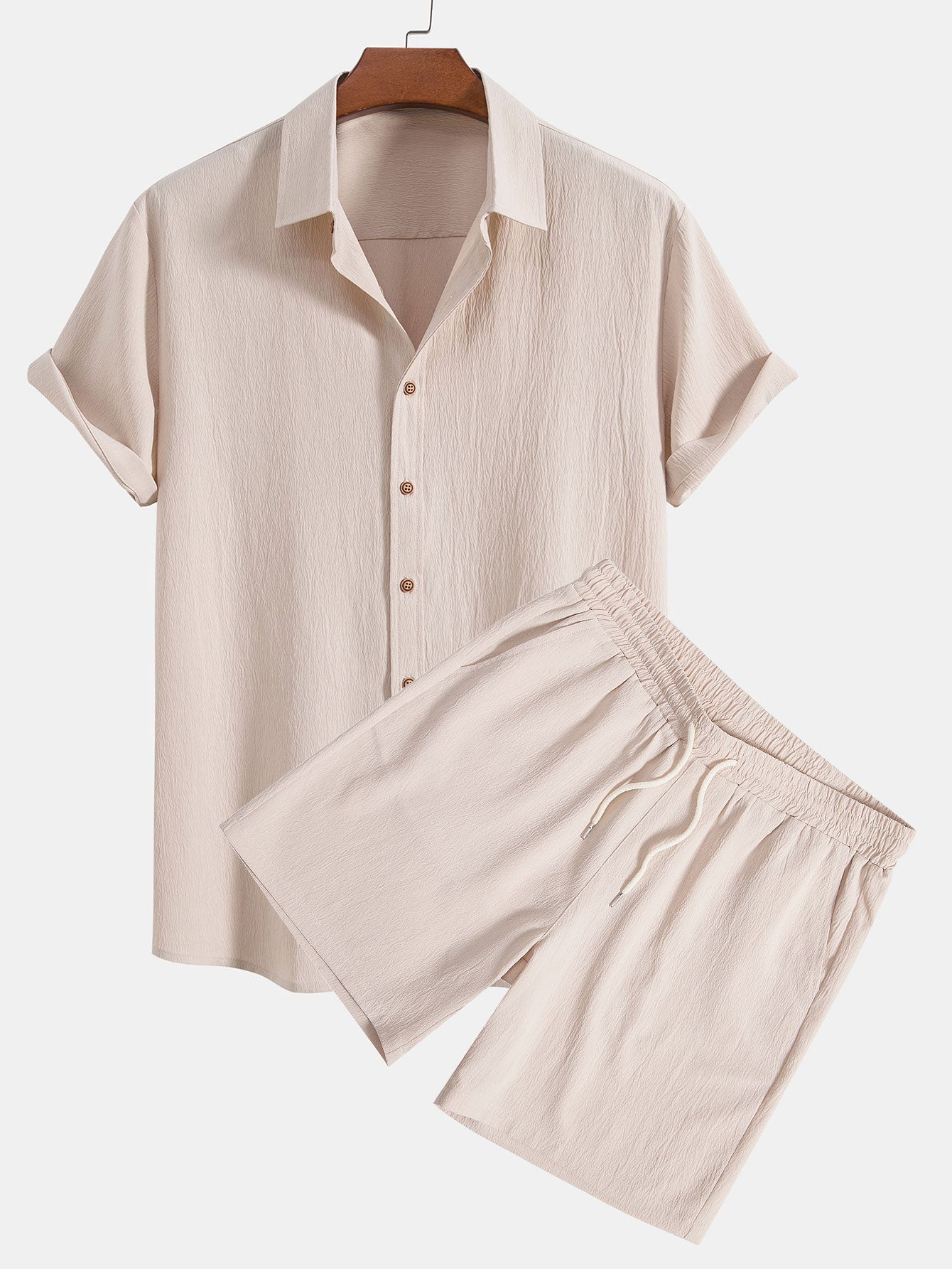 Herren Button Polo und Krawatten Shorts Set