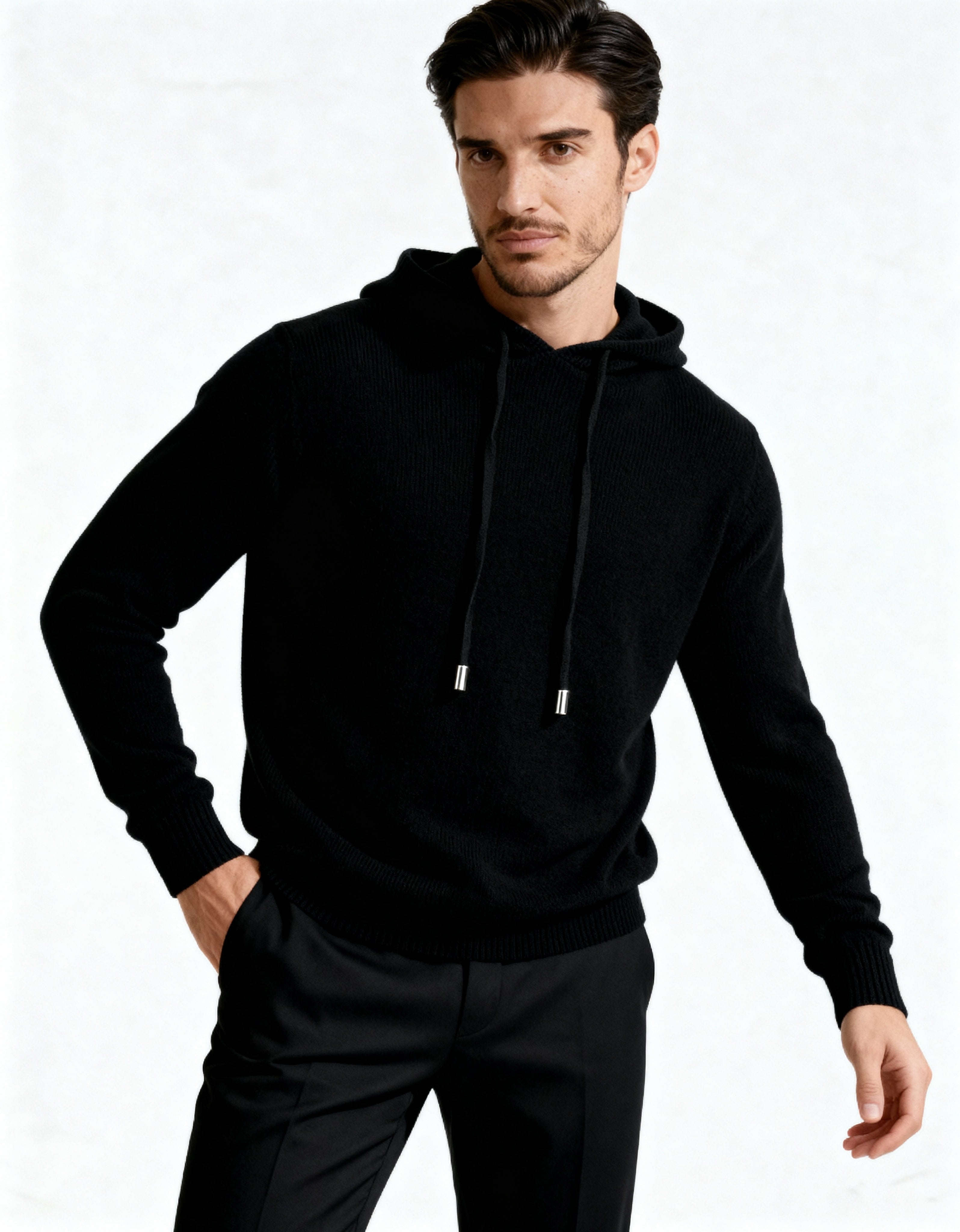 Sweat à capuche 100 % cachemire