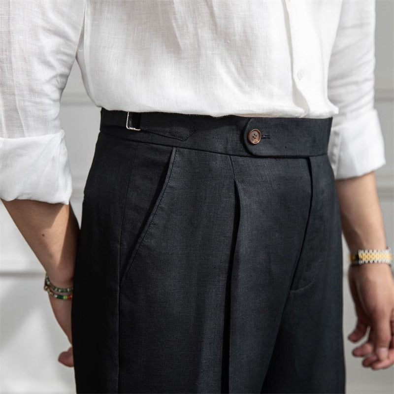 Monte Carlo Leinen Plissierte Hose