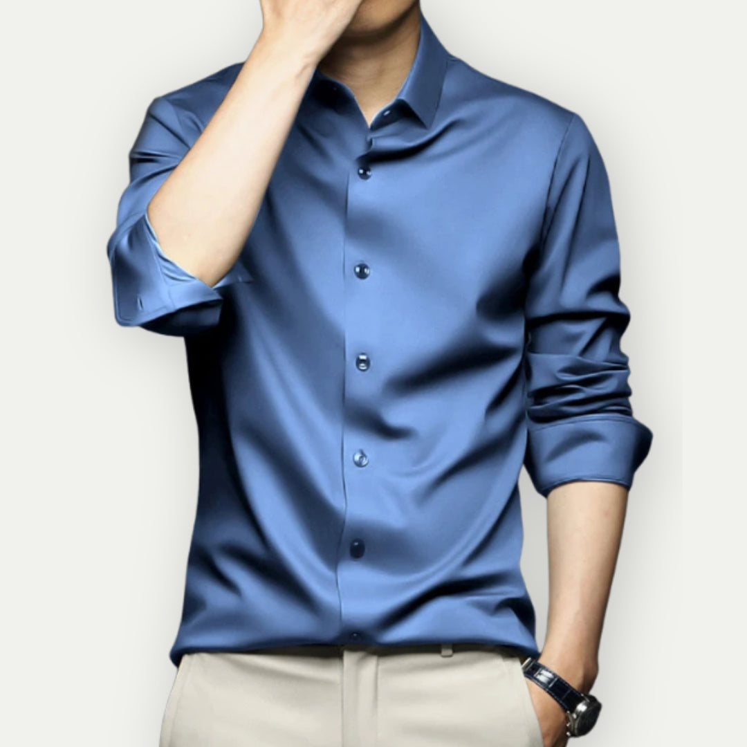 Chemise en popeline infroissable — manches longues