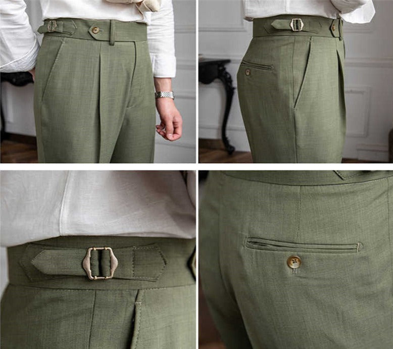 Antibes Gerade Passform Einfache Faltenhose