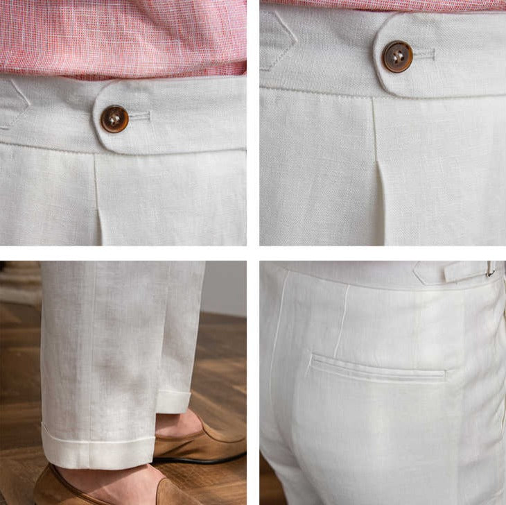 Monte Carlo Leinen Plissierte Hose