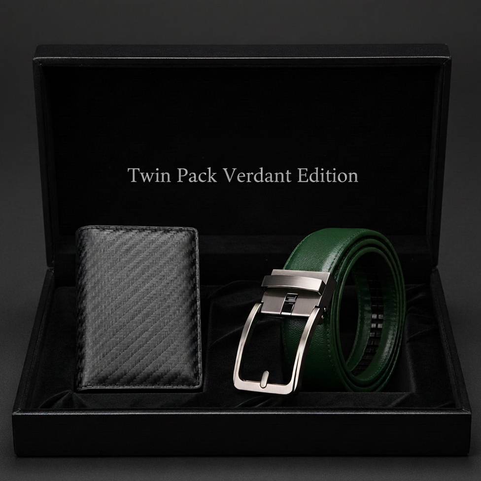 Fayymont Gürtel Twin Pack Grünes Edition | Auto-Ratsche + VaultLine™ RFID