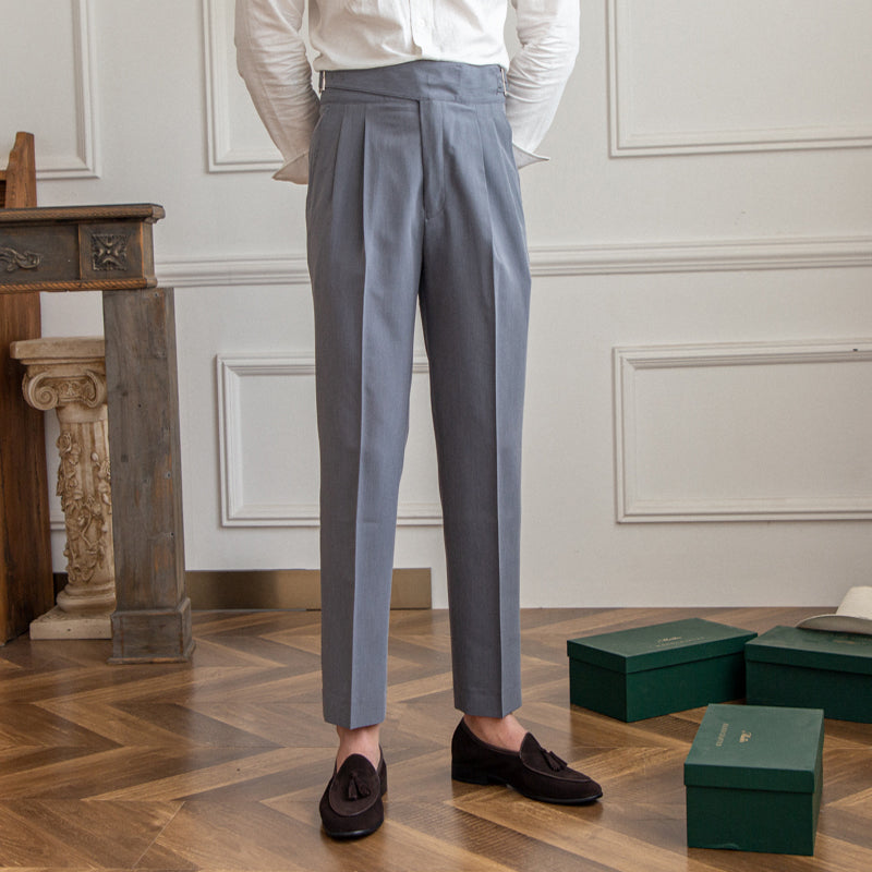 Capri Gurkha plissierte gerade geschnittene Hose