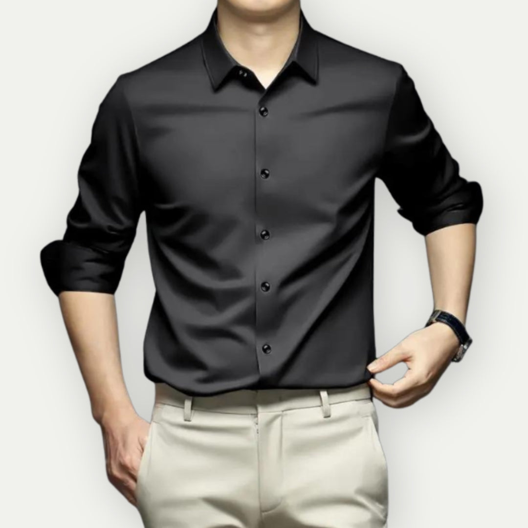 Chemise en popeline infroissable — manches longues
