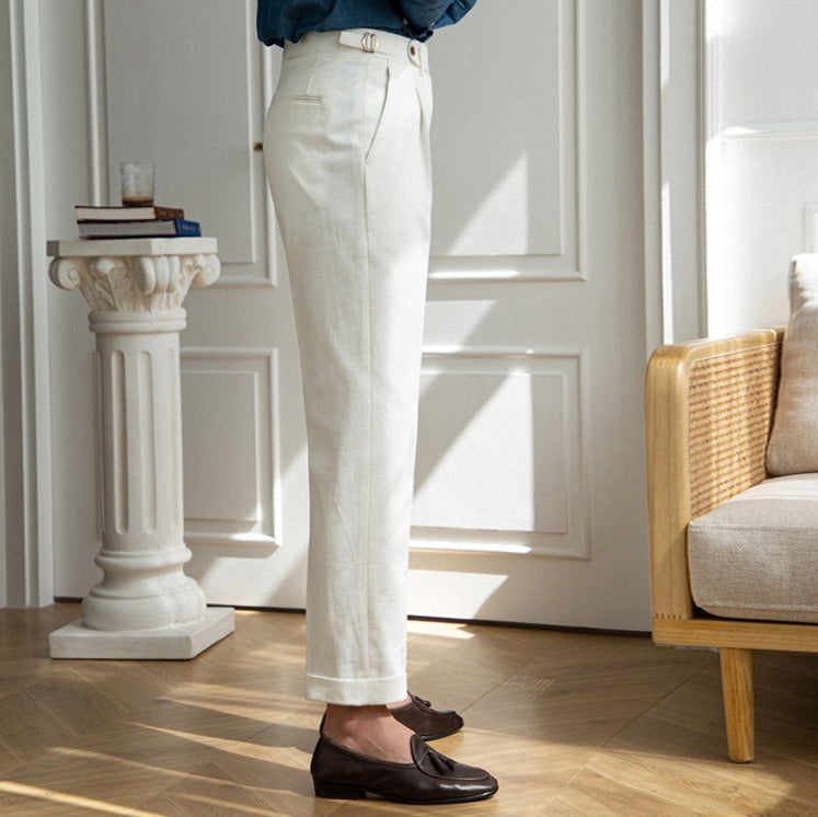 Baumwoll-Twill Antibes Gerade Passform Hose