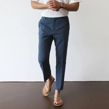 Old Money Blue Linen Pants