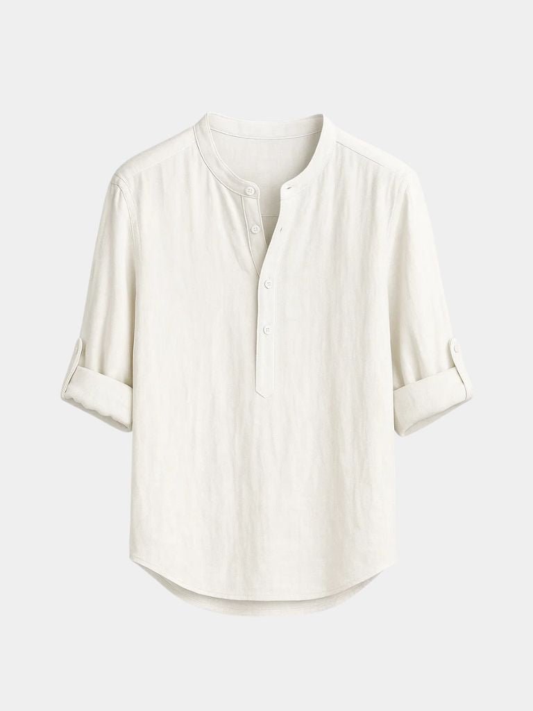 Casual Henley Neck Long Sleeve T-Shirt