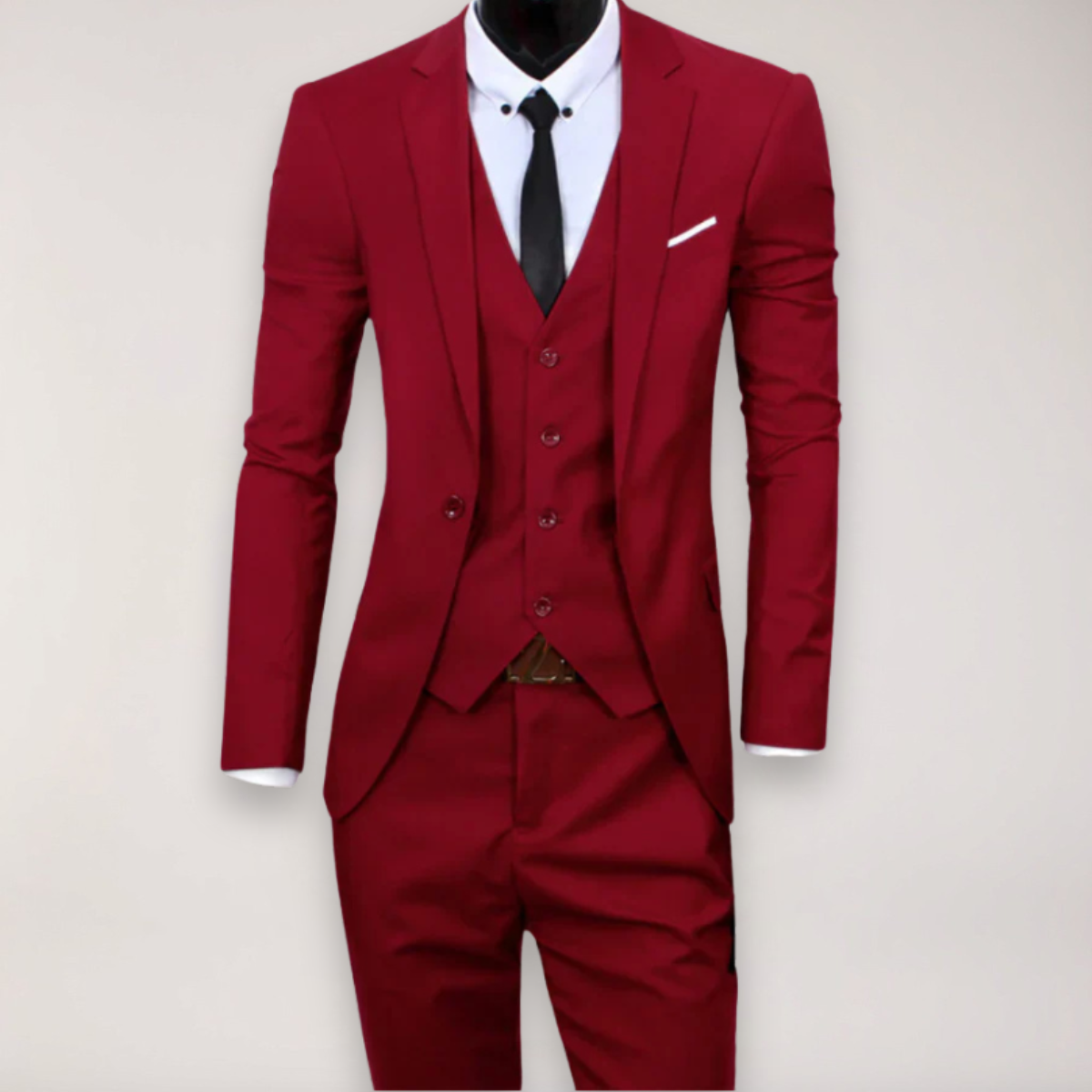 Herren 3-teiliger Slim Fit Anzug – Maßgeschneiderter Blazer, Weste und Hose für formelle Anlässe