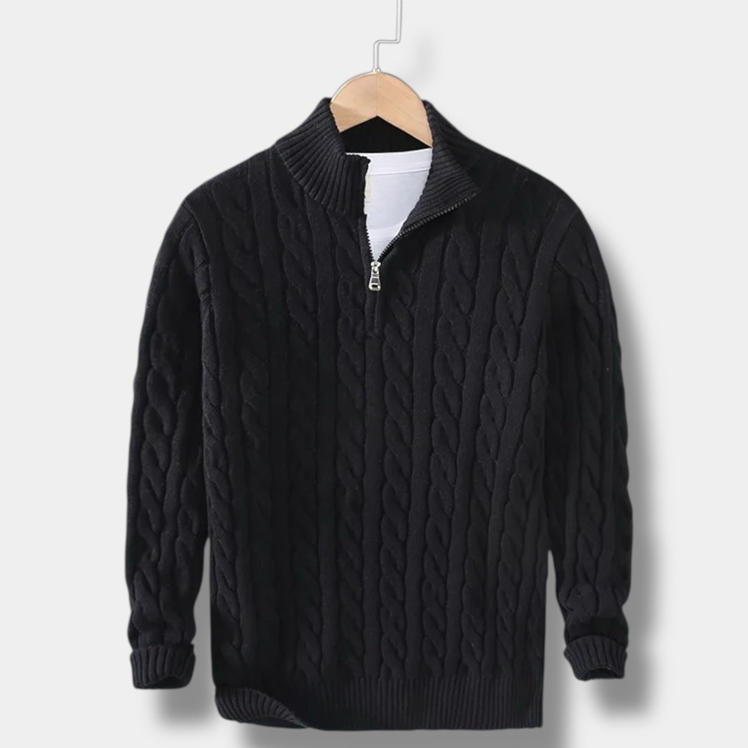 Old Money Jacquard Stehkragenpullover
