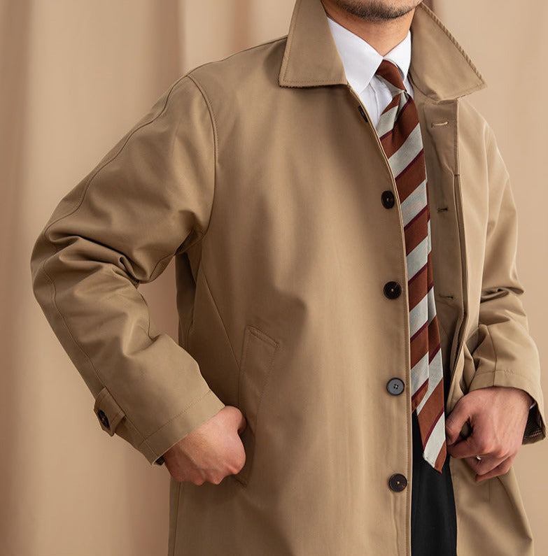 London Stehkragen Baumwollmischung Trenchcoat