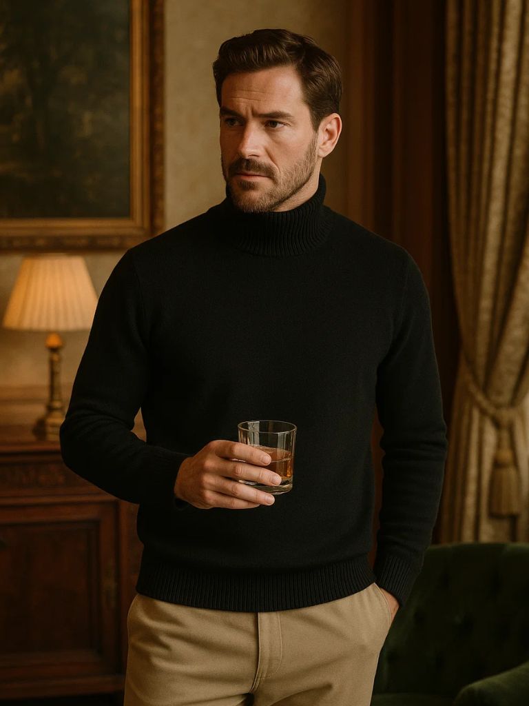100% Merino Wool Turtleneck Sweater - Fayymont