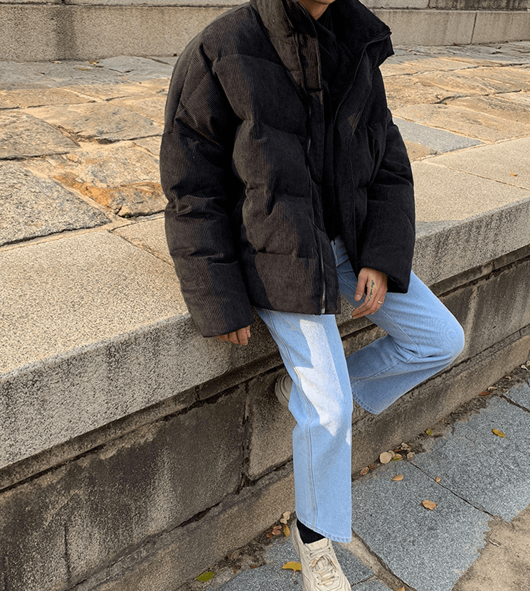 Veste matelassée en velours côtelé