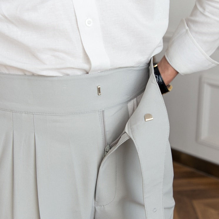 Capri Gurkha plissierte gerade geschnittene Hose