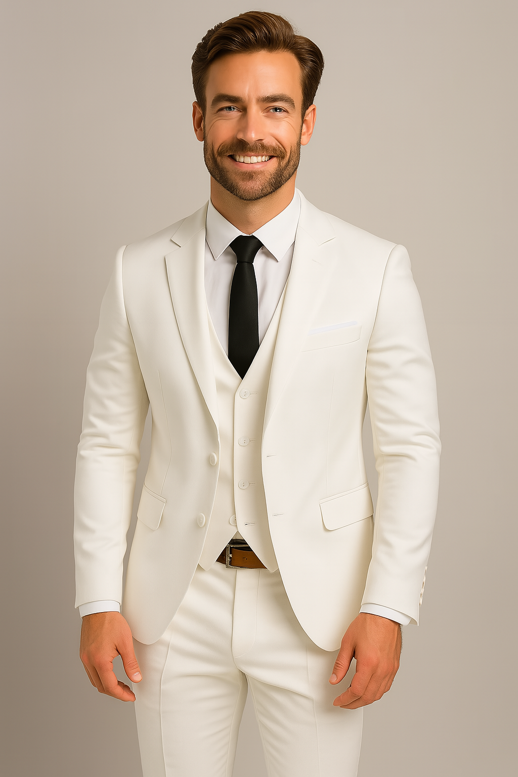 Herren 3-teiliger Slim Fit Anzug – Maßgeschneiderter Blazer, Weste und Hose für formelle Anlässe