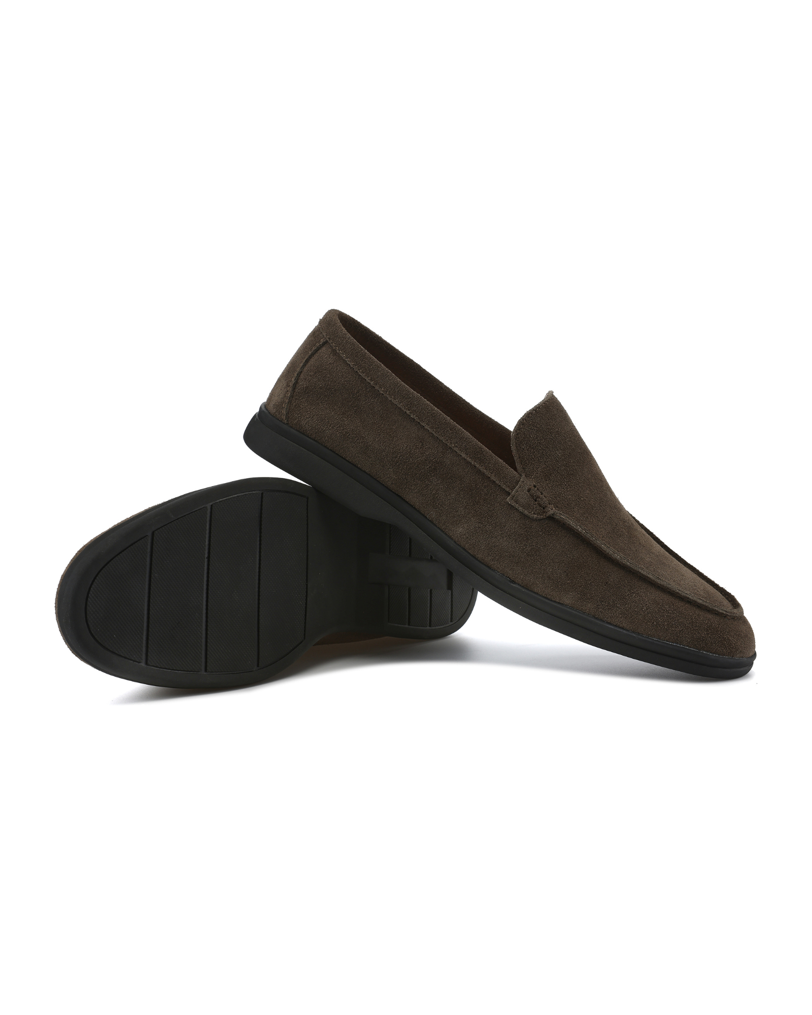 Mocassins en daim premium - semelles noires