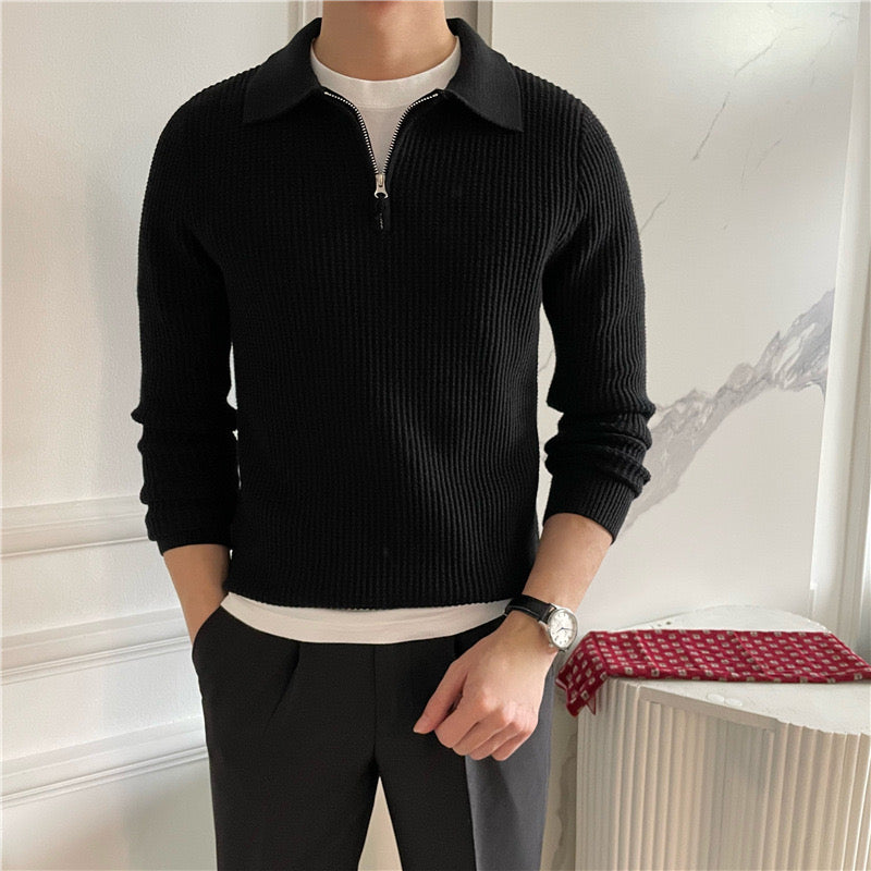 Baumwoll-Reißverschluss-Pullover - Fayymont Co