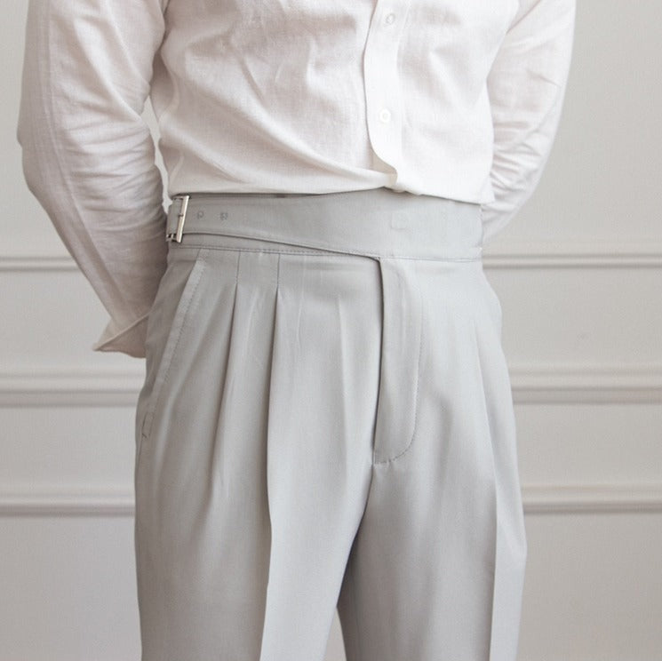 Capri Gurkha plissierte gerade geschnittene Hose