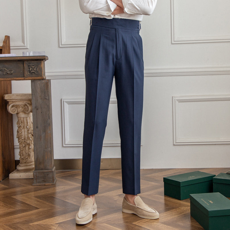 Capri Gurkha plissierte gerade geschnittene Hose