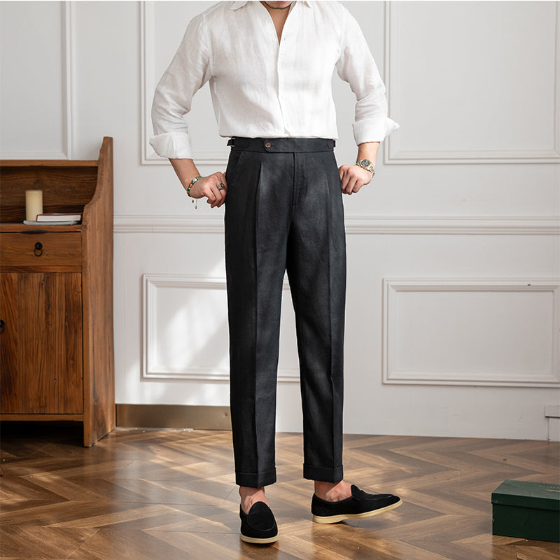 Monte Carlo Leinen Plissierte Hose