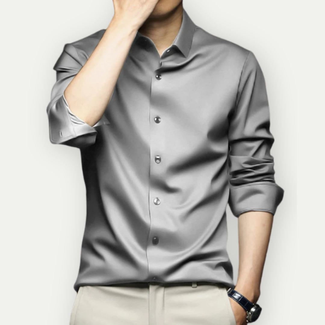 Chemise en popeline infroissable — manches longues