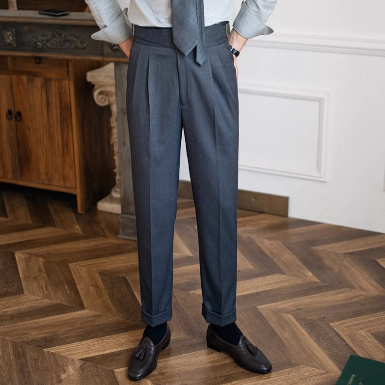 Cipressa Gurkha Gerade Passform Faltenhose