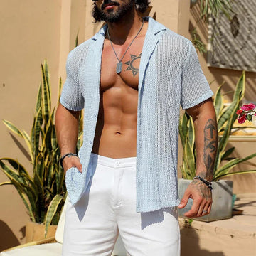 Blue knitted shirt