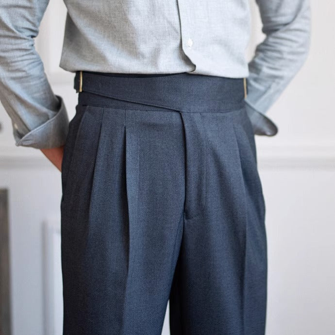 Cipressa Gurkha Gerade Passform Faltenhose