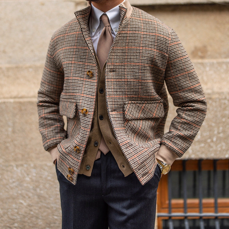 Riviera Brown Prince Of Wales Bomberjacke