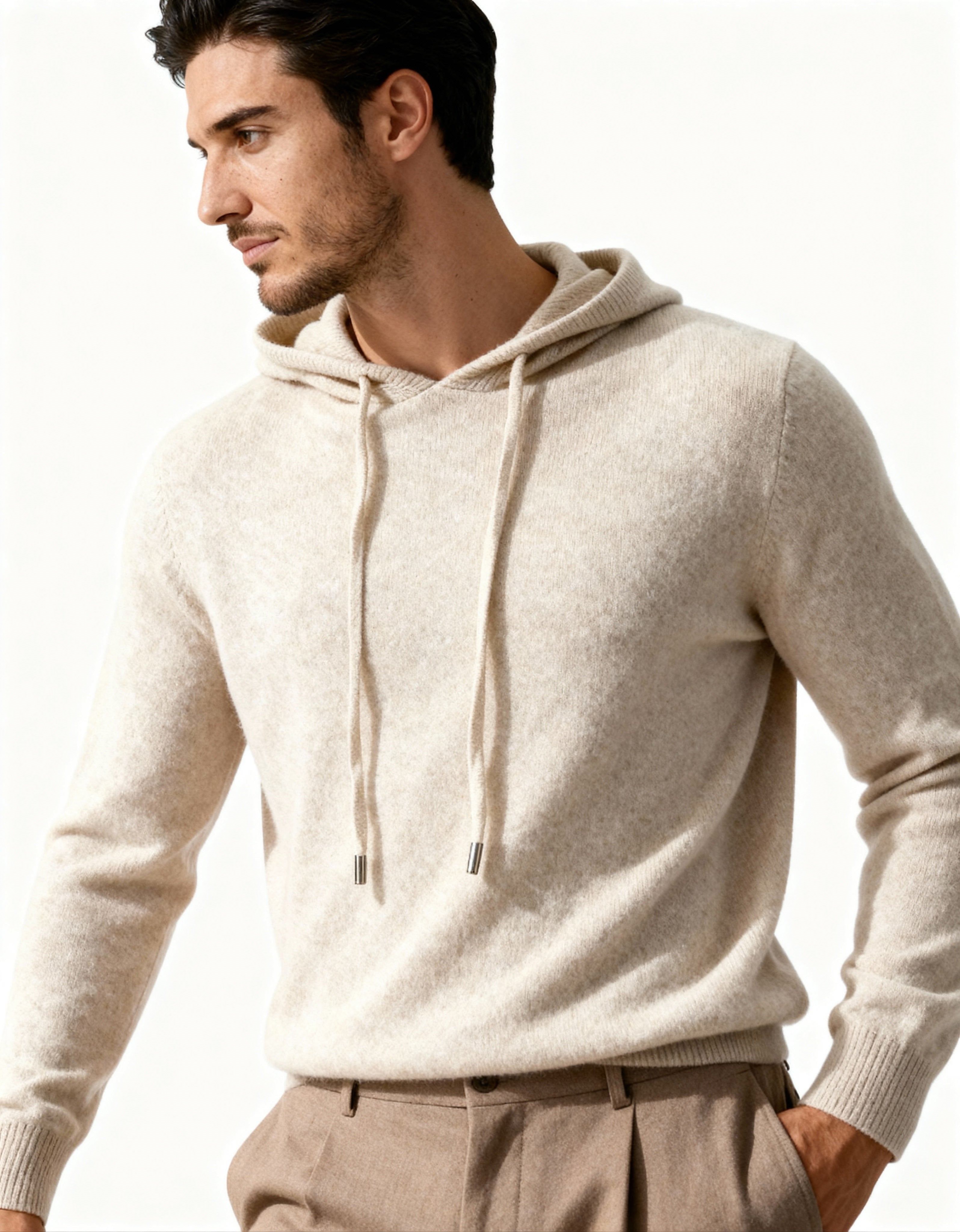 Sweat à capuche 100 % cachemire
