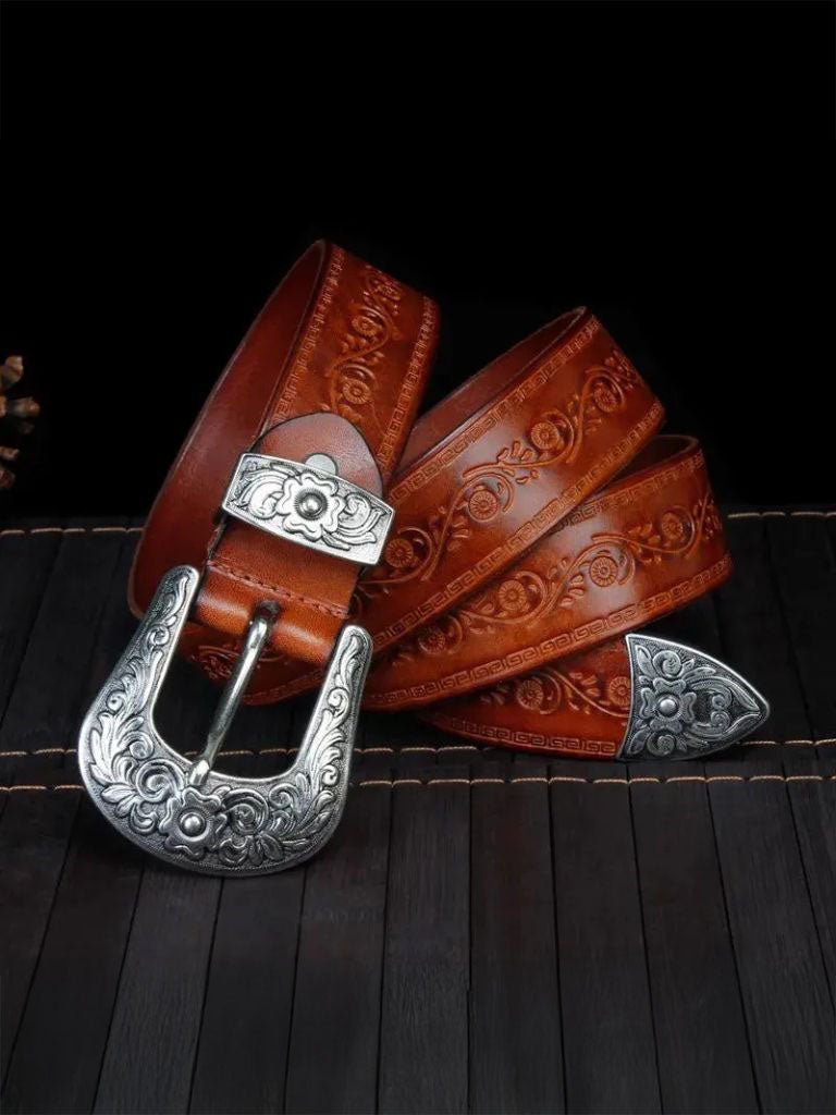 Elegant Western Leather Belt - Fayymont Co