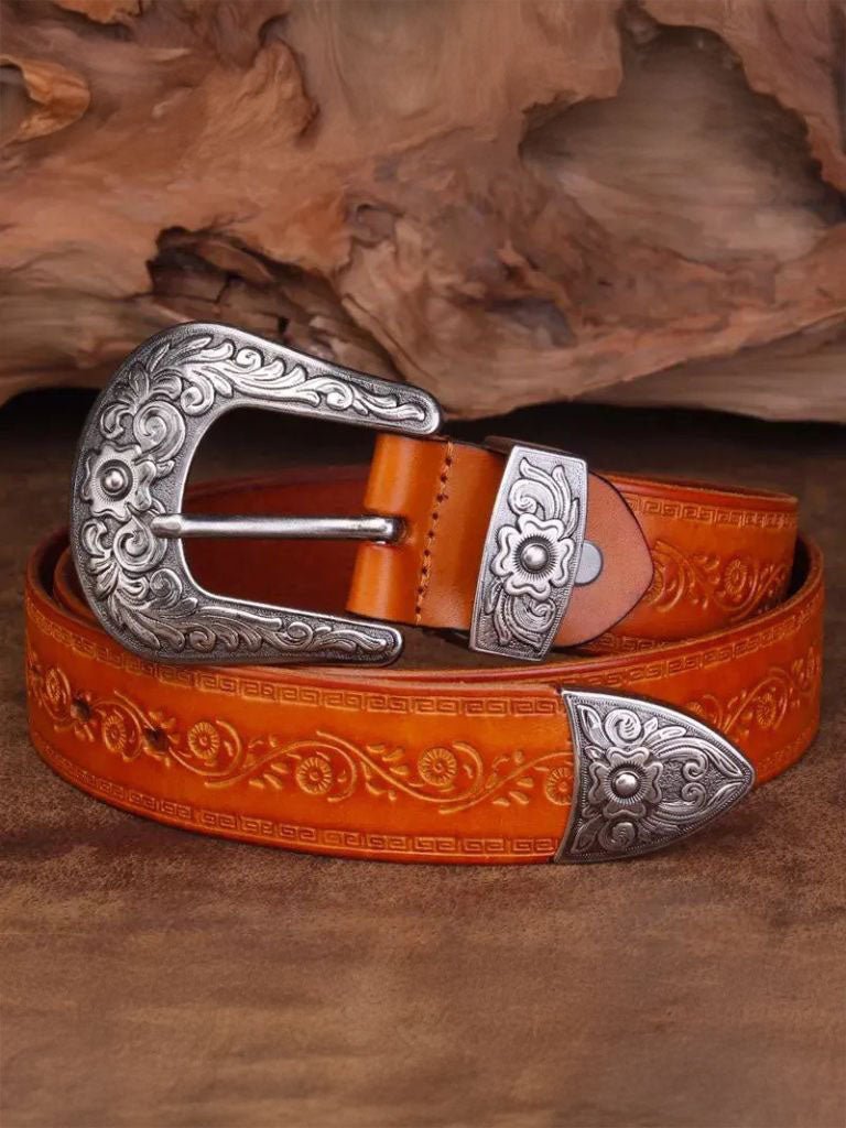 Elegant Western Leather Belt - Fayymont Co