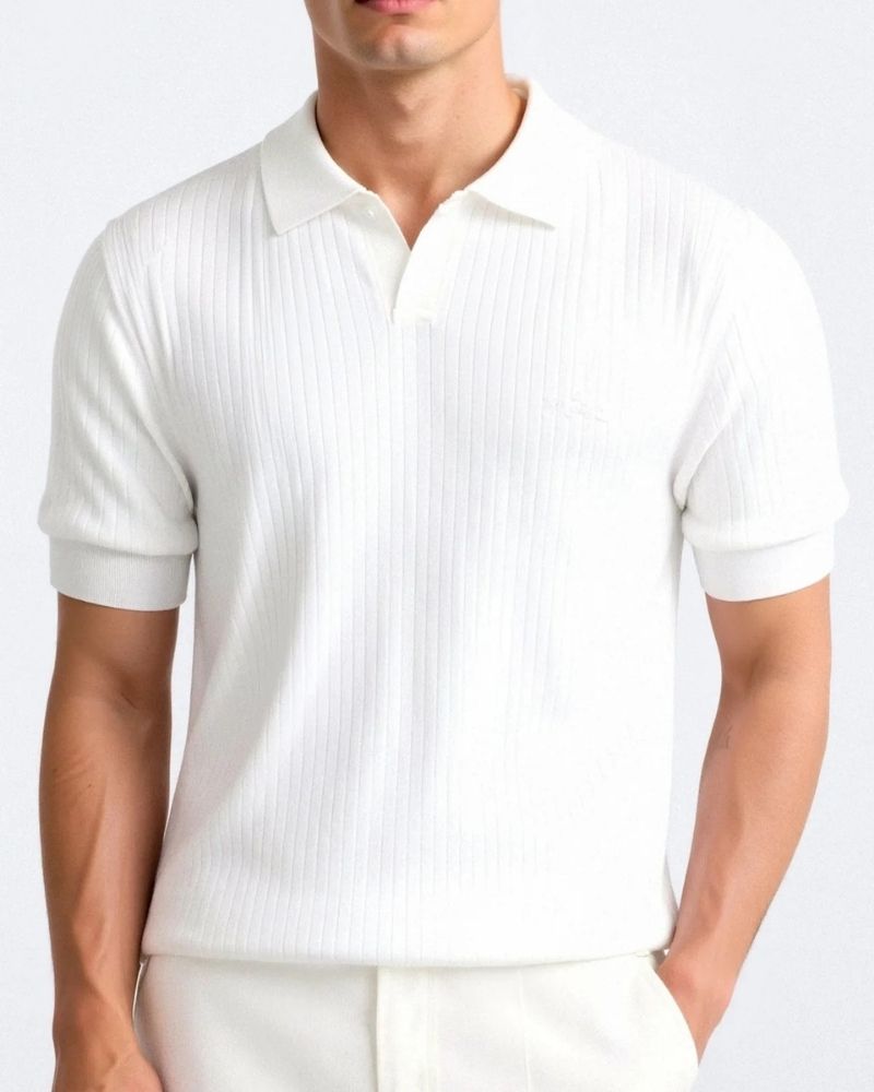 Pisa geripptes Baumwoll-Polo