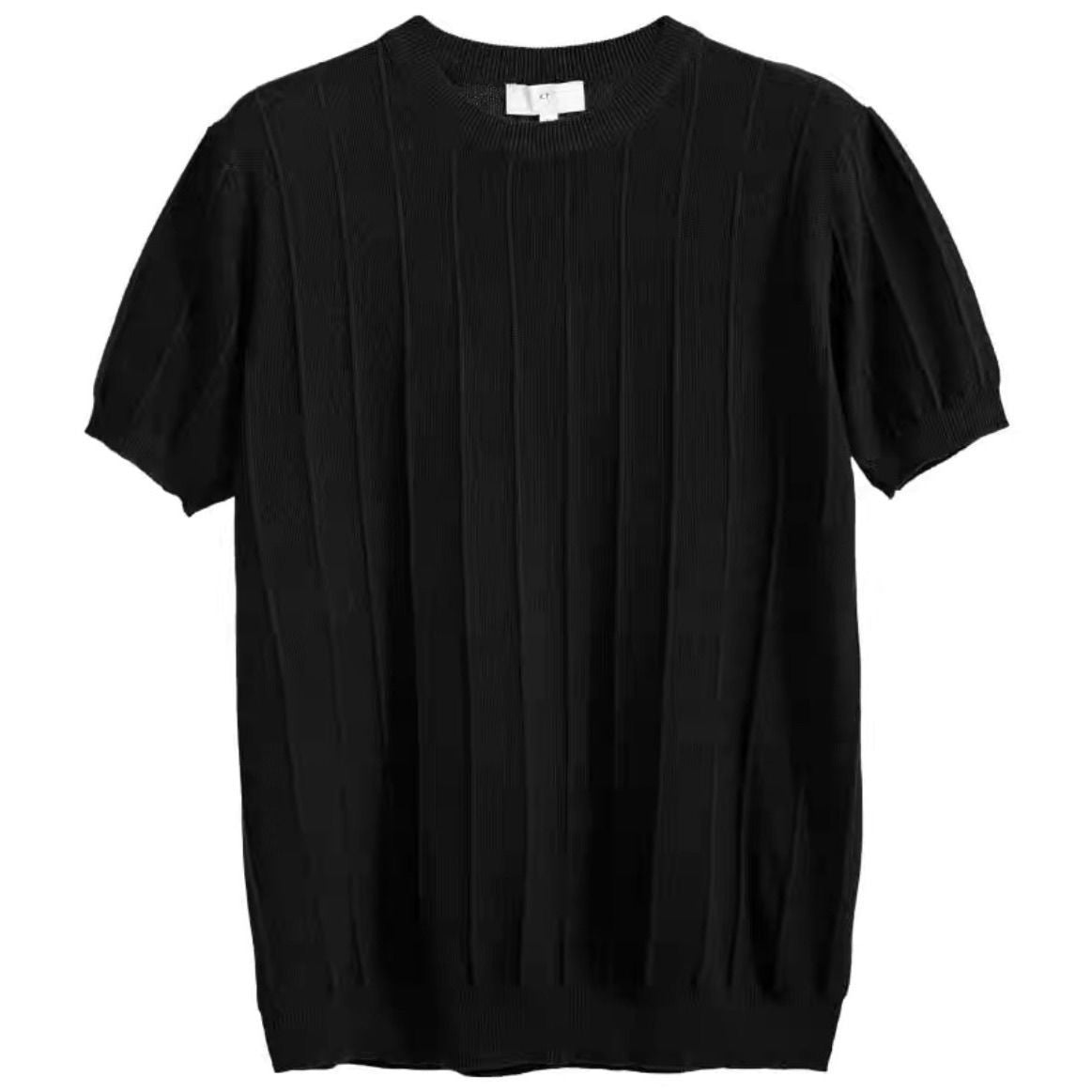Faltenstreifen Klassisches Strick-T-Shirt