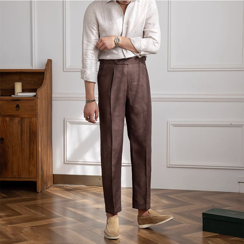 Monte Carlo Leinen Plissierte Hose